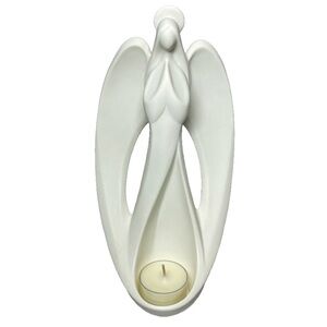 PartyLite Infinity Angel Tealight Candle Holder Cream Figurine Statue, Retired
